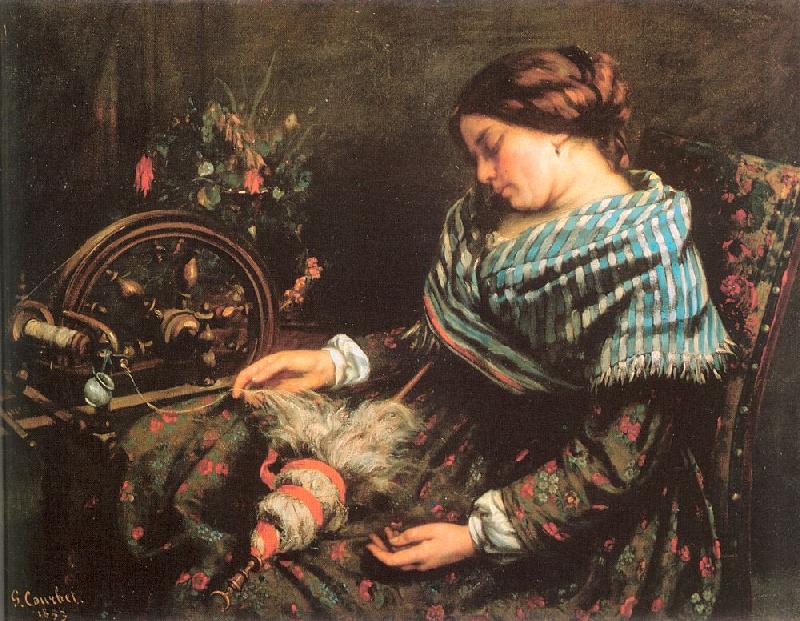 Courbet, Gustave The Sleeping Spinner oil painting image